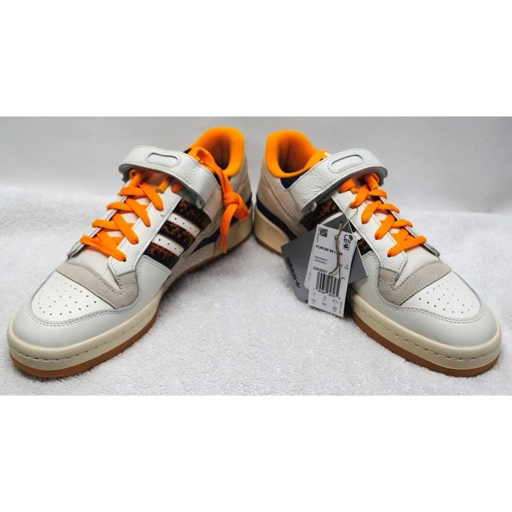 Adidas Mens Size 12.5 Forum 84 Low #GW2007 White Gold Sneaker Shoes New